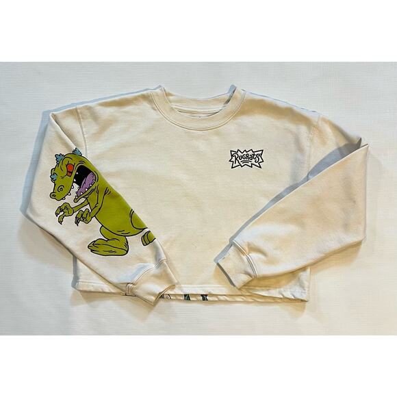 NICKELODEON-Women's Small Rugrats Cream Crop Top Sweatshirt - Picture 3 of 7